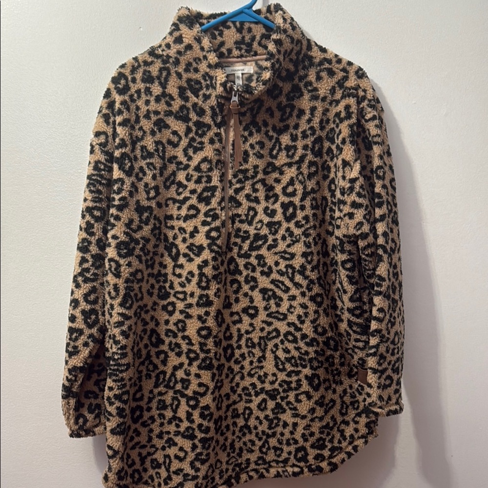 Leopard Print Fleece Pullover